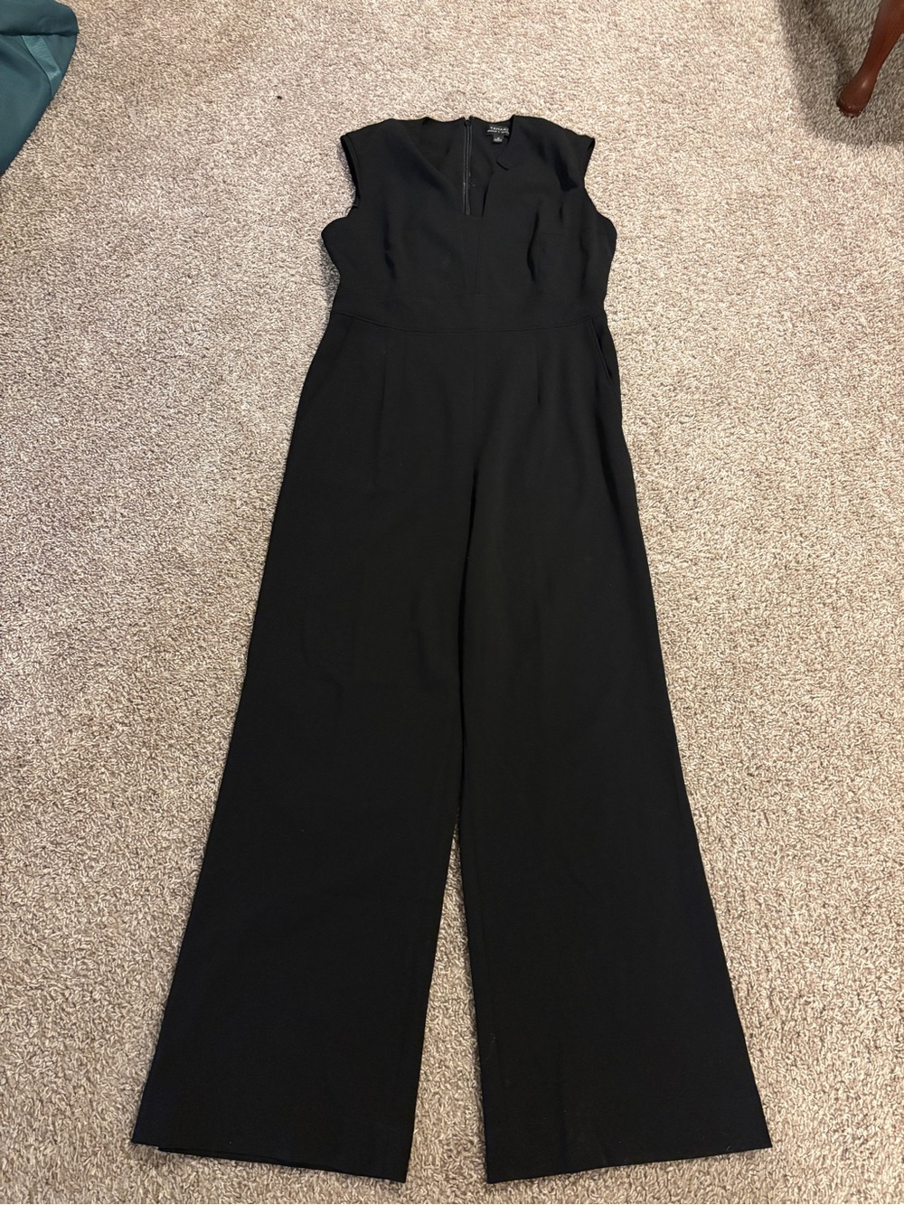 Tahari Classic Black Wide-Leg Jumpsuit size 12
